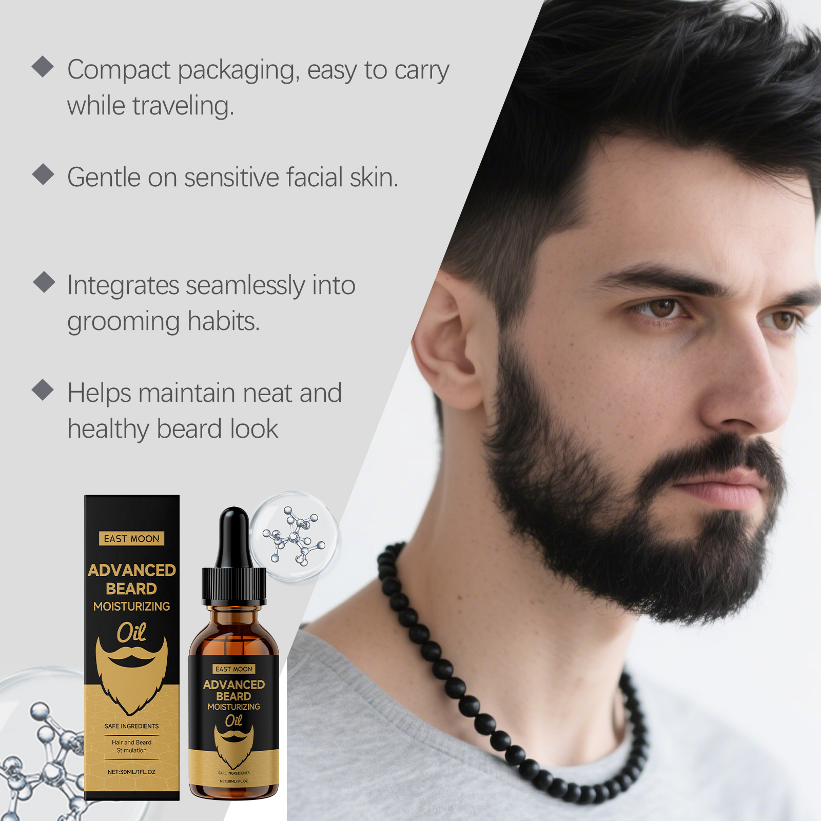 Масло для бороды East Moon Ros – обзор и цена Beard Oil Growth