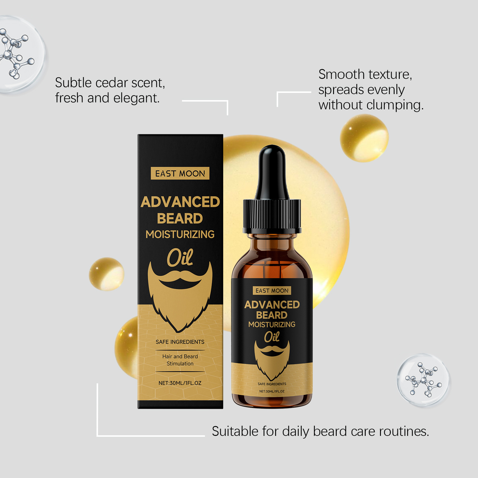 Масло для бороды East Moon Ros – обзор и цена Beard Oil Growth